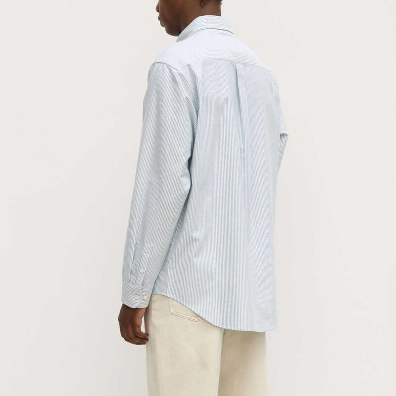 Assembly Label Cotton Oxford Long Sleeve Shirt Green White Stripe image number 1